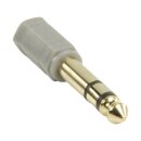 Stereo-Audio-Adapter 6.35 mm male - 3.5 mm female Grau