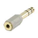 Stereo-Audio-Adapter 6.35 mm male - 3.5 mm female Grau