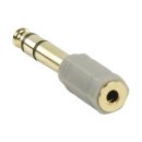 Stereo-Audio-Adapter 6.35 mm male - 3.5 mm female Grau