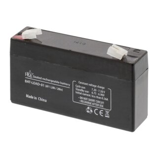 Wiederaufladbare Blei-Säure-Batterie 6 V 1200 mAh 97 mm x 24 mm x 52 mm