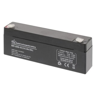 Wiederaufladbare Blei-Akku 12 V 2000 mAh 178 mm x 34 mm x 66 mm