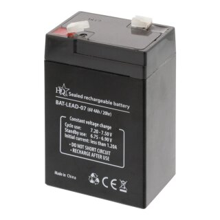 Wiederaufladbare Blei-Säure-Batterie 6 V 4000 mAh 70 mm x 47 mm x 101 mm