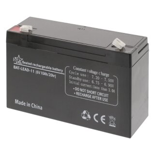 Wiederaufladbare Blei-Säure-Batterie 6 V 10000 mAh 151 mm x 50 mm x 95 mm