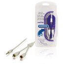 Stereo-Audiokabel 3.5 mm male - 2x RCA male 3.00 m Weiss