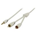 Stereo-Audiokabel 3.5 mm male - 2x RCA male 3.00 m Weiss