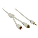 Stereo-Audiokabel 3.5 mm male - 2x RCA male 3.00 m Weiss