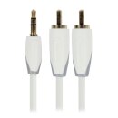 Stereo-Audiokabel 3.5 mm male - 2x RCA male 3.00 m Weiss