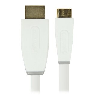 High Speed HDMI Kabel mit Ethernet HDMI Anschluss - HDMI Mini Stecker 1.00 m Weiss