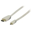 High Speed HDMI Kabel mit Ethernet HDMI Anschluss - HDMI Micro Stecker 1.00 m Weiss