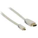 High Speed HDMI Kabel mit Ethernet HDMI Anschluss - HDMI Micro Stecker 1.00 m Weiss