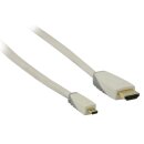 High Speed HDMI Kabel mit Ethernet HDMI Anschluss - HDMI Micro Stecker 1.00 m Weiss