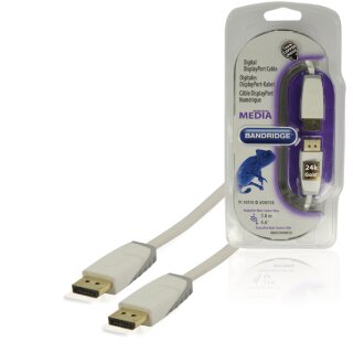 Displayport-Kabel Displayport male - Displayport male 2.00 m Weiss