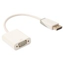 Displayport-Kabel Displayport male - VGA female 0.20 m Weiss