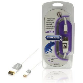Mini Displayport-Kabel Mini Displayport Stecker - Displayport male 2.00 m Weiss
