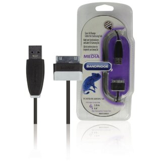 Sync und Ladekabel Samsung 30-pol. male - USB A male 2.00 m Schwarz