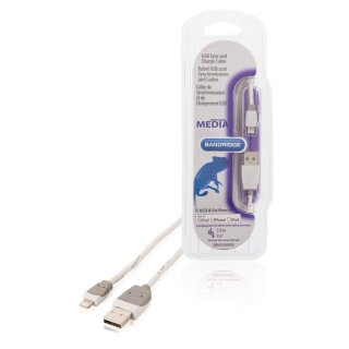 Sync und Ladekabel Apple Lightning - USB A male 3.00 m Weiss