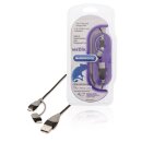 2-in-1-Sync und Ladekabel USB A male - Micro-B male 1.00...