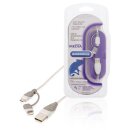 2-in-1-Sync und Ladekabel USB A male - Micro-B male 1.00 m Weiss