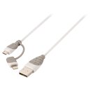 2-in-1-Sync und Ladekabel USB A male - Micro-B male 1.00 m Weiss