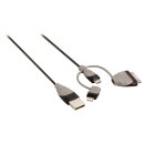 3-in-1-Sync und Ladekabel USB A male - Micro-B male 1.00 m Schwarz