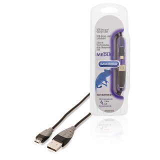 USB 2.0 Kabel USB A male - Micro-B male rund 2.00 m Schwarz