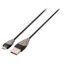 USB 2.0 Kabel USB A male - Micro-B male rund 2.00 m Schwarz