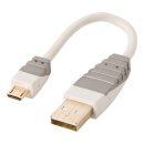 USB 2.0 Kabel USB A male - Micro-B male rund 0.10 m Weiss