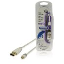 USB 2.0 Kabel USB A male - Micro-B male rund 2.00 m Weiss