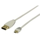 USB 2.0 Kabel USB A male - Micro-B male rund 2.00 m Weiss