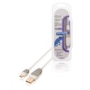 USB 2.0 Kabel USB A male - Micro-B male rund 3.00 m Weiss