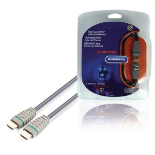 High Speed HDMI Kabel mit Ethernet HDMI Anschluss - HDMI Anschluss 5.00 m Blau