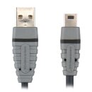 USB 2.0 Kabel USB A male - Mini 5-pol. male rund 1.00 m Blau