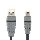 USB 2.0 Kabel USB A male - Mini 5-pol. male rund 2.00 m Blau
