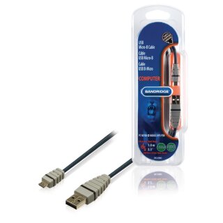 USB 2.0 Kabel USB A male - Micro-B male rund 1.00 m Blau