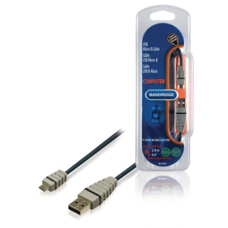 USB 2.0 Kabel USB A male - Micro-B male rund 2.00 m Blau
