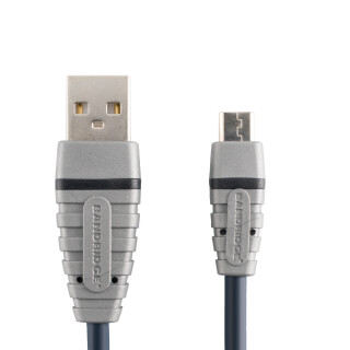 USB 2.0 Kabel USB A male - Micro-B male rund 2.00 m Blau