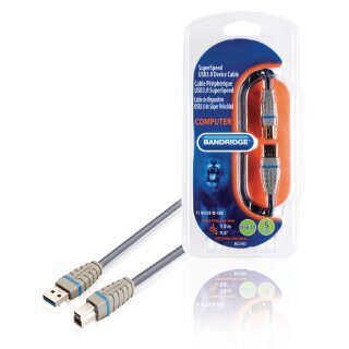 USB 3.0 Kabel USB A male - USB-B Male rund 3.00 m Blau