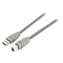 USB 3.0 Kabel USB A male - USB-B Male rund 3.00 m Blau