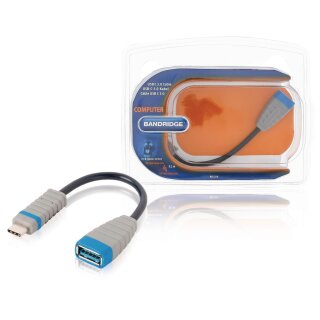 USB 3.0 Kabel USB-C male - USB A female 0.15 m Blau