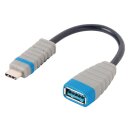 USB 3.0 Kabel USB-C male - USB A female 0.15 m Blau