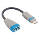 USB 3.0 Kabel USB-C male - USB A female 0.15 m Blau