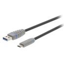 USB 3.1 Kabel USB-C male - USB A male rund 1.00 m Grau/Blau