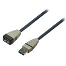 USB 3.0 Verlängerungskabel USB A male - USB A female rund 3.00 m Blau