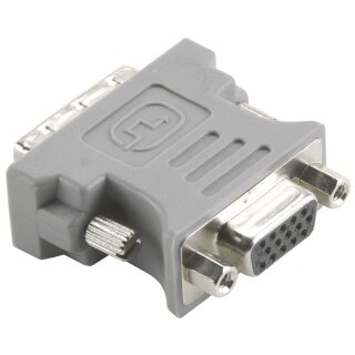 DVI-Adapter DVI-A 12 + 5-pol. Stecker - VGA female Grau