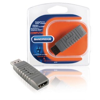 Displayport-Adapter Displayport male - HDMI Stecker Grau