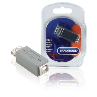 USB 2.0 Adapter USB A female - B female Grau