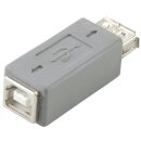 USB 2.0 Adapter USB A female - B female Grau