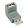 USB 2.0 Adapter 90° abgewinkelt USB A male - USB A female Grau