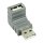 USB 2.0 Adapter 90° abgewinkelt USB A male - USB A female Grau