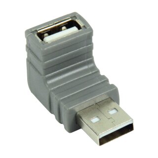 USB 2.0 Adapter 270° abgewinkelt USB A male - USB A female Grau